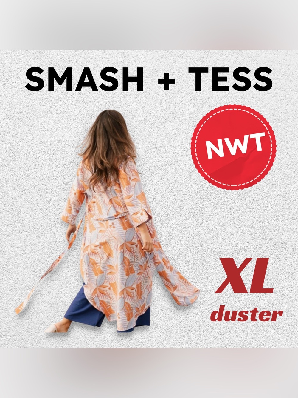 🇨🇦🆕NWT SMASH + TESS | XL |
Boho vibes Tropical print out of office duster*